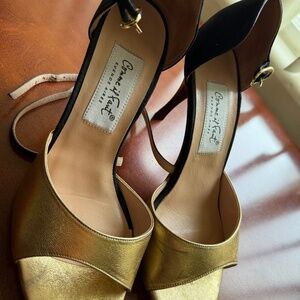 Authentic Comme il Faut Suzet Tango Shoes - Gold & Black - Size 37